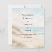 Watercolor beach sand dunes wedding invitation (Vorderseite)