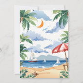 Watercolor Beach Scene Wedding Einladung (Rückseite)