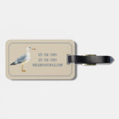Watercolor Beach Seagull Personalized Gepäckanhänger (Rückseite horizontal)