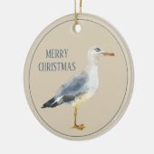 Watercolor Beach Seagull Personalized Keramik Ornament (Links)
