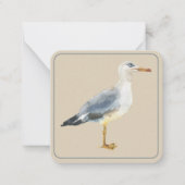Watercolor Beach Seagull Personalized Mitteilungskarte (Vorderseite)