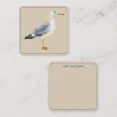 Watercolor Beach Seagull Personalized Mitteilungskarte (Vorne/Hinten)
