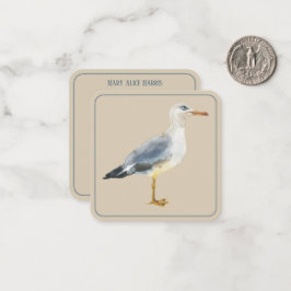 Watercolor Beach Seagull Personalized Mitteilungskarte