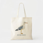 Watercolor Beach Seagull Personalized Tragetasche (Vorne)
