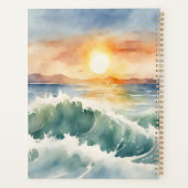Watercolor Beach Sunset Planer (Rückseite)