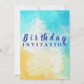Watercolor Beach und Ocean Birthday Design Einladung (Rückseite)