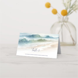 Watercolor Beach wacht rustikale Hochzeitssitze Platzkarte