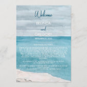 Watercolor Beach Waves Hochzeitsprogramm Programm (Vorderseite)