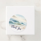 Watercolor Beach Waves Rustikale Küstenhochzeit Geschenkanhänger (Beispiel)