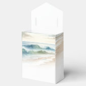 Watercolor Beach Waves Rustikale Küstenhochzeit Geschenkschachtel (Geöffnet)