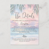 Watercolor Beach Wedding Details Begleitkarte (Vorderseite)