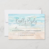 Watercolor Beach Wedding RSVP Reply Card (Vorderseite)