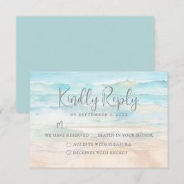 Watercolor Beach Wedding RSVP Reply Card