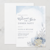 Watercolor Beach Welcome to the Shore Dinner Einladung (Vorne/Hinten)