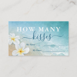 Watercolor Beach Wie viele Kisses Bridal Spiel Begleitkarte