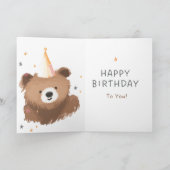 Watercolor Bear Birthday Greeting Karte (Innenseite)