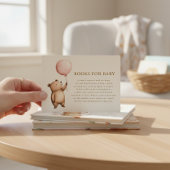 Watercolor Bear Books for Baby Request Card Begleitkarte