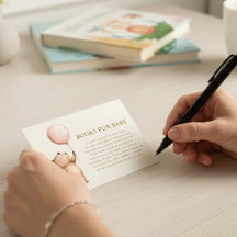 Watercolor Bear Books for Baby Request Card