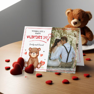 Watercolor Bear Foto Valentinstag gefaltet