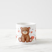 Watercolor Bear Valentine's Day Espressotasse (Vorderseite)