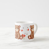 Watercolor Bear Valentine's Day Espressotasse (Vorderseite Rechts)