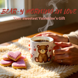 Watercolor Bear Valentine's Day Espressotasse