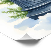 Watercolor Bedlington Terrier Lamppost Christmas Poster (Ecke)