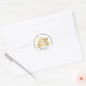 Watercolor Bee Baby Dusche Vielen Dank Runder Aufkleber (Umschlag)