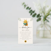Watercolor Bee Baby Shower Book Request Card Visitenkarte (Stehend Vorderseite)