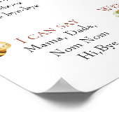 Watercolor Bee First Birthday Milestone Poster (Ecke)