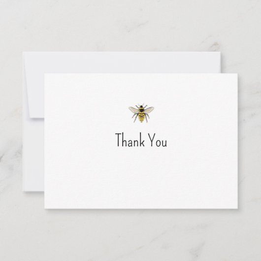 Watercolor Bee Note Card Dankeskarte (Vorderseite)