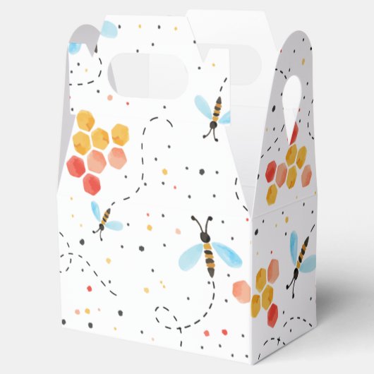 Watercolor Bee Pattern Geschenkschachtel (Geöffnet)