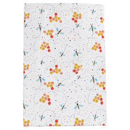 Watercolor Bee Pattern Mittlere Geschenktüte