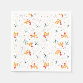 Watercolor Bee Pattern Serviette