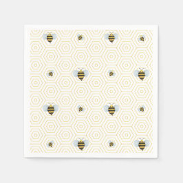 Watercolor Bee Pattern Serviette