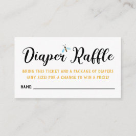 Watercolor Bee's Diaper Raffle Tickets Begleitkarte