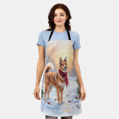 Watercolor Belgian Tervuren Garland Christmas Schürze (Getragen)