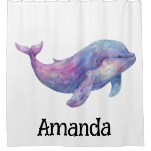 Watercolor Beluga Whale Duschvorhang