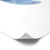 Watercolor Beluga Whale Klein Poster (Ecke)