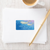 Watercolor Beluga Whale Mama und Anschrift des Kal Adressaufkleber (Insitu)