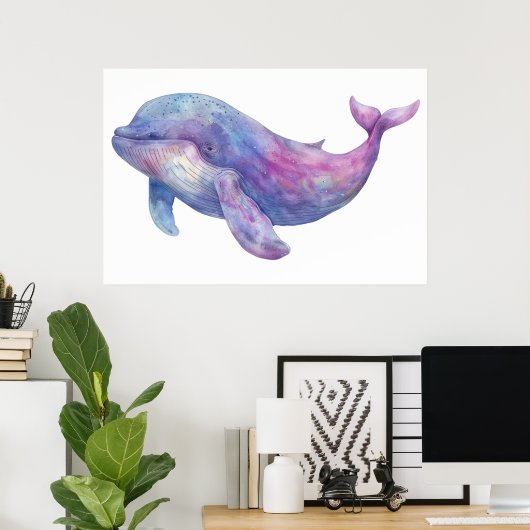 Watercolor Beluga Whale Poster (Heimbüro)