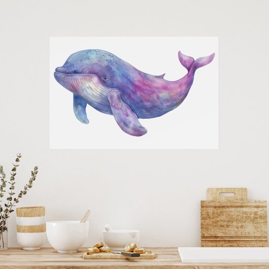 Watercolor Beluga Whale Poster (Küche)