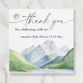 Watercolor Berge Danke Geschenkanhänger