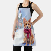 Watercolor Berger Picard Village Square Christmas  Schürze (InSitu)