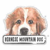 Watercolor Bernese Mountain Dog Aufkleber (Vorderseite)