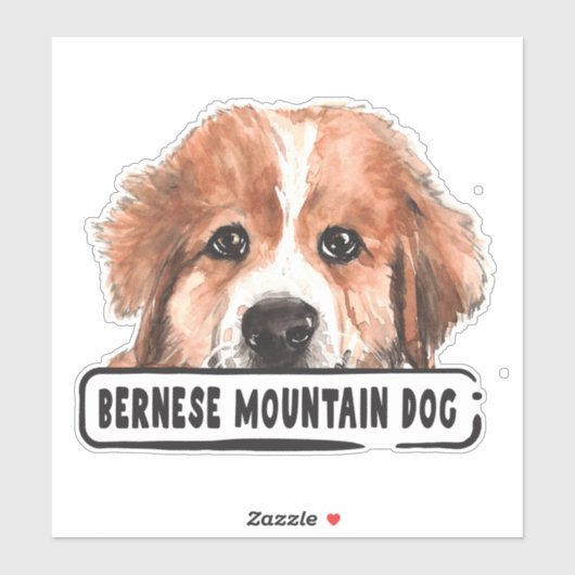 Watercolor Bernese Mountain Dog Aufkleber (Blatt)