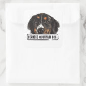 Watercolor Bernese Mountain Dog Square Sticker (Tasche)