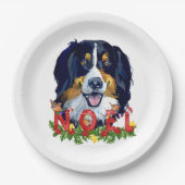 Watercolor Bernese Mountain Dog Weihnachten Pappteller (Vorderseite)