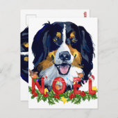 Watercolor Bernese Mountain Dog Weihnachten Postkarte (Vorne/Hinten)