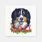 Watercolor Bernese Mountain Dog Weihnachten Serviette (Vorderseite)